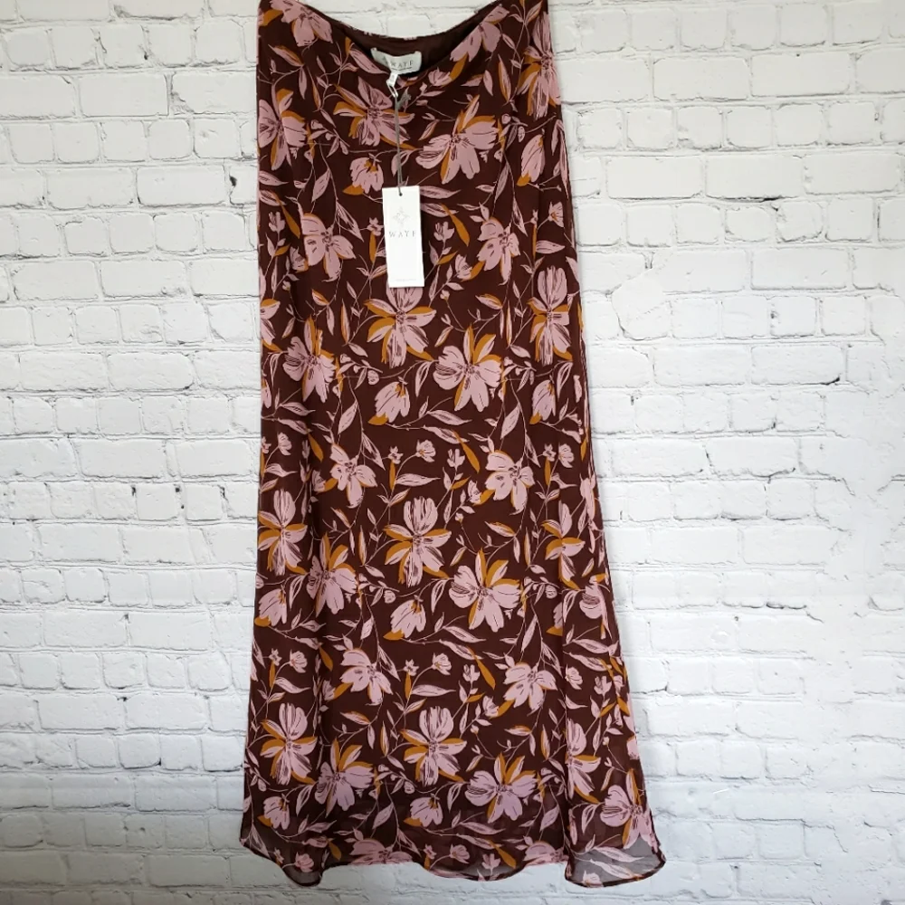 WAYF Floral-Patterned Chiffon Maxi Skirt--NWT--S - Picture 1 of 14